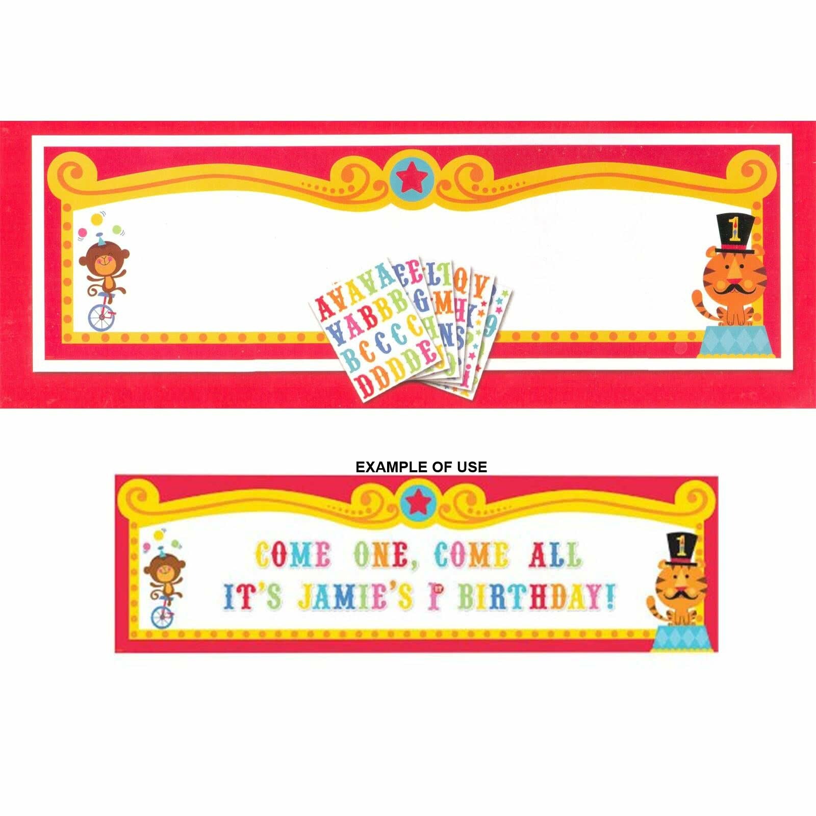 1st Birthday Circus Personalized Giant Party Banner