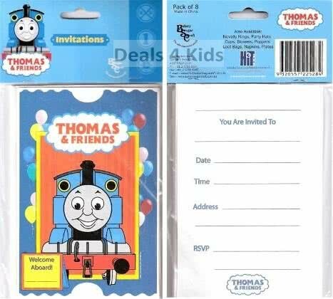 Thomas The Tank Engine Party Invitations (Pack of 8)