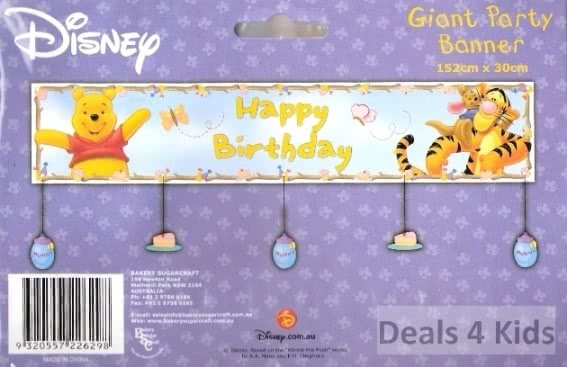 Winnie The Pooh Happy Birthday Banner