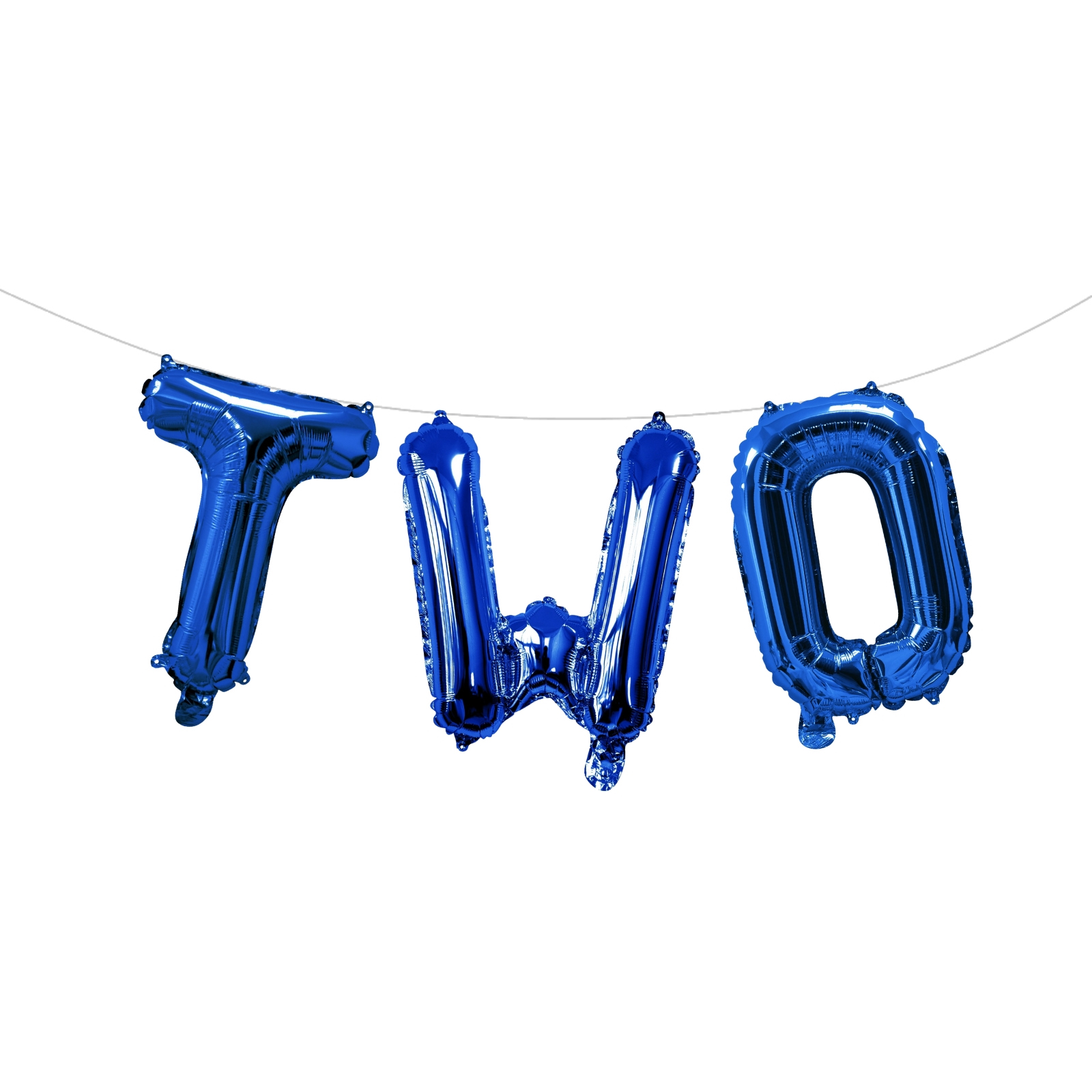 Blue 2nd Birthday Foil Balloon Letter Pack (Air Fill)