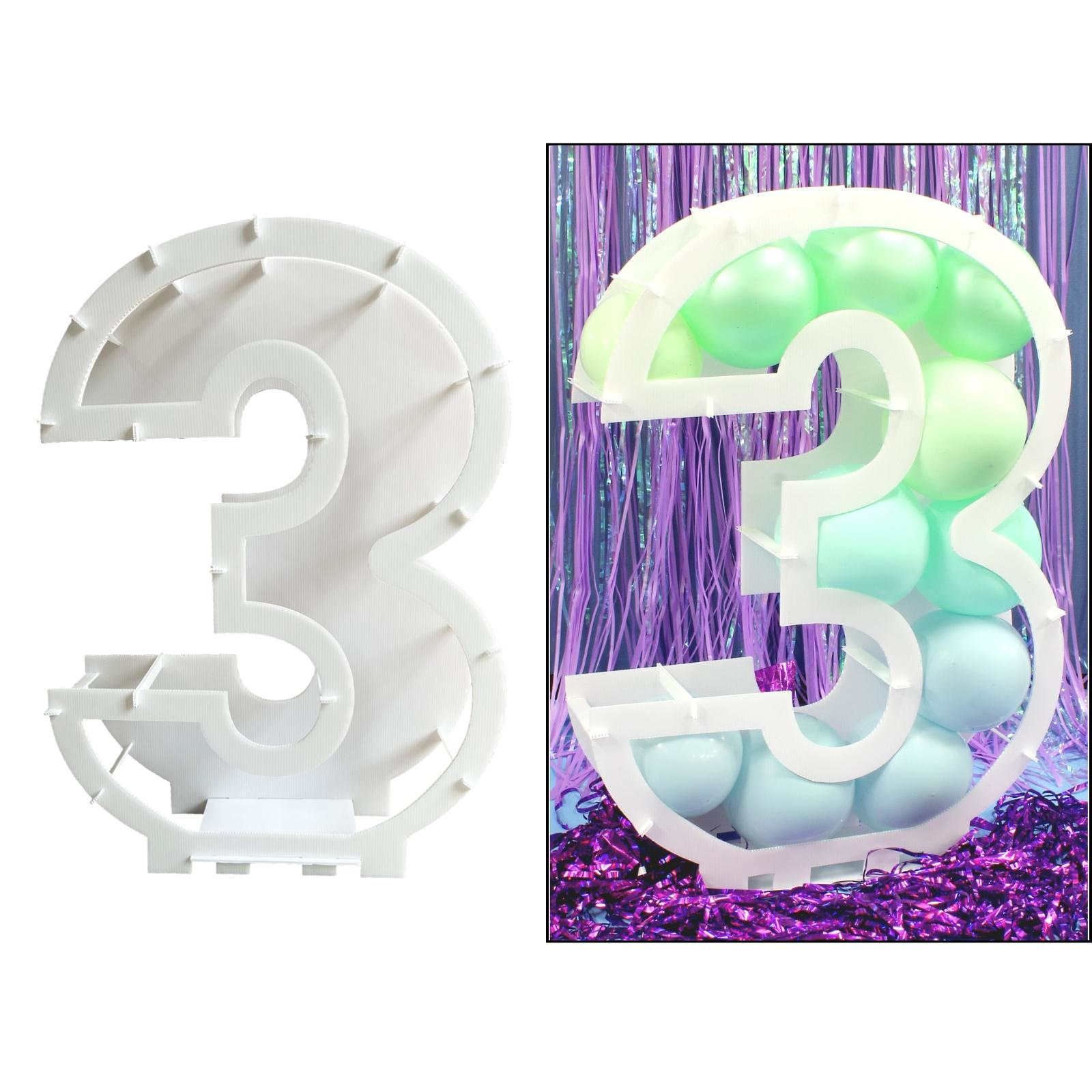 Number 3 Balloon Mosaic Frame (80cm)