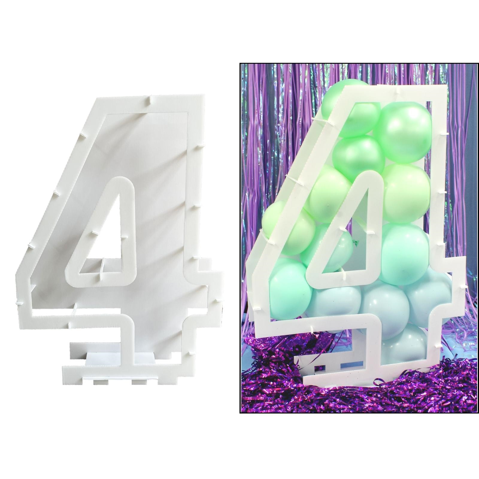 Number 4 Balloon Mosaic Frame (80cm)