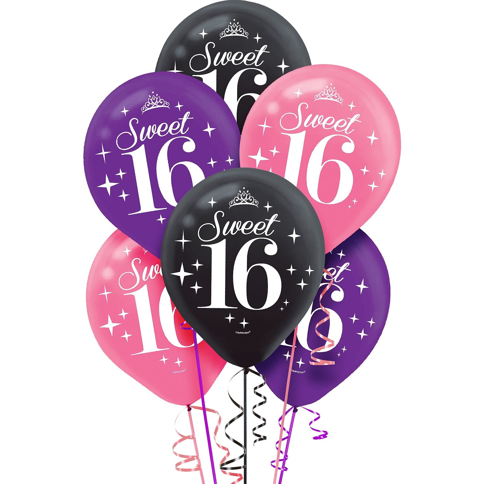 Sweet Sixteen 16th Balloons (Pack of 6)