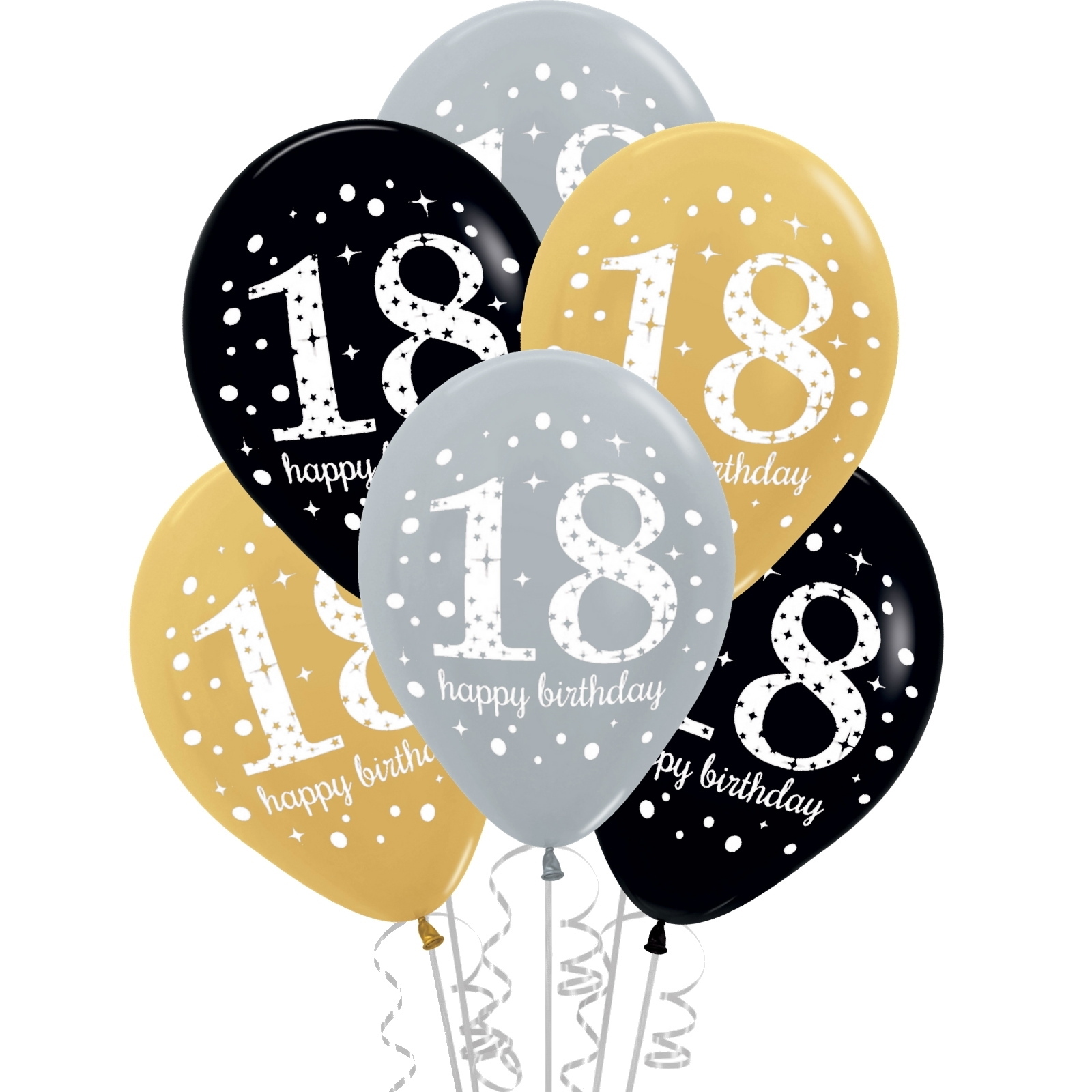 Sparkling Celebration 18th Birthday Balloons (Pack of 6)