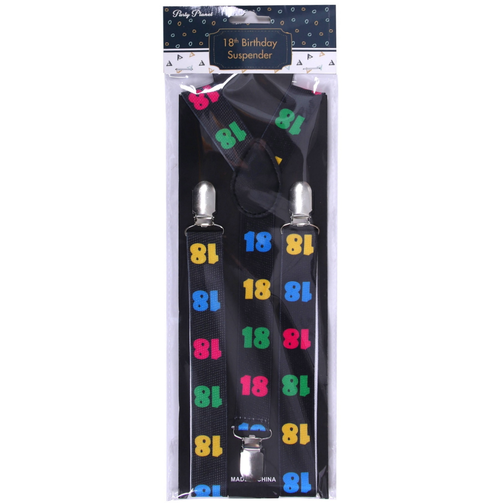 Colourful 18th Birthday Suspenders