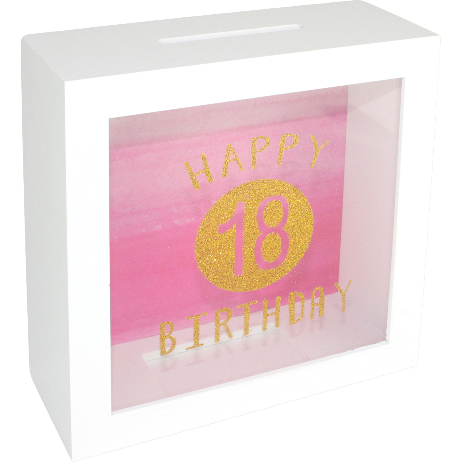 Happy 18th Birthday Glitter Money Box