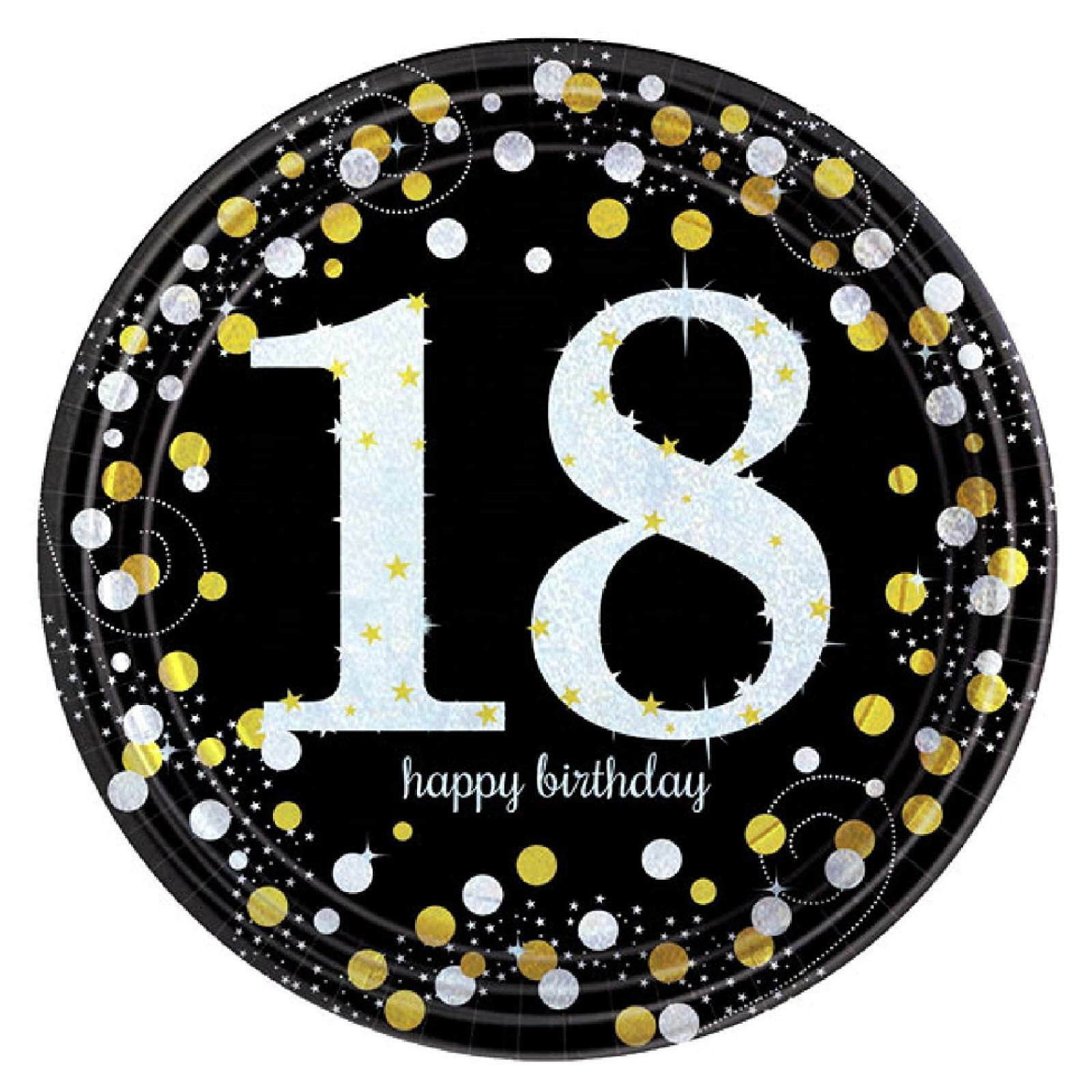 Sparkling Celebration 18th Birthday Large Paper Plates (Pack of 8)