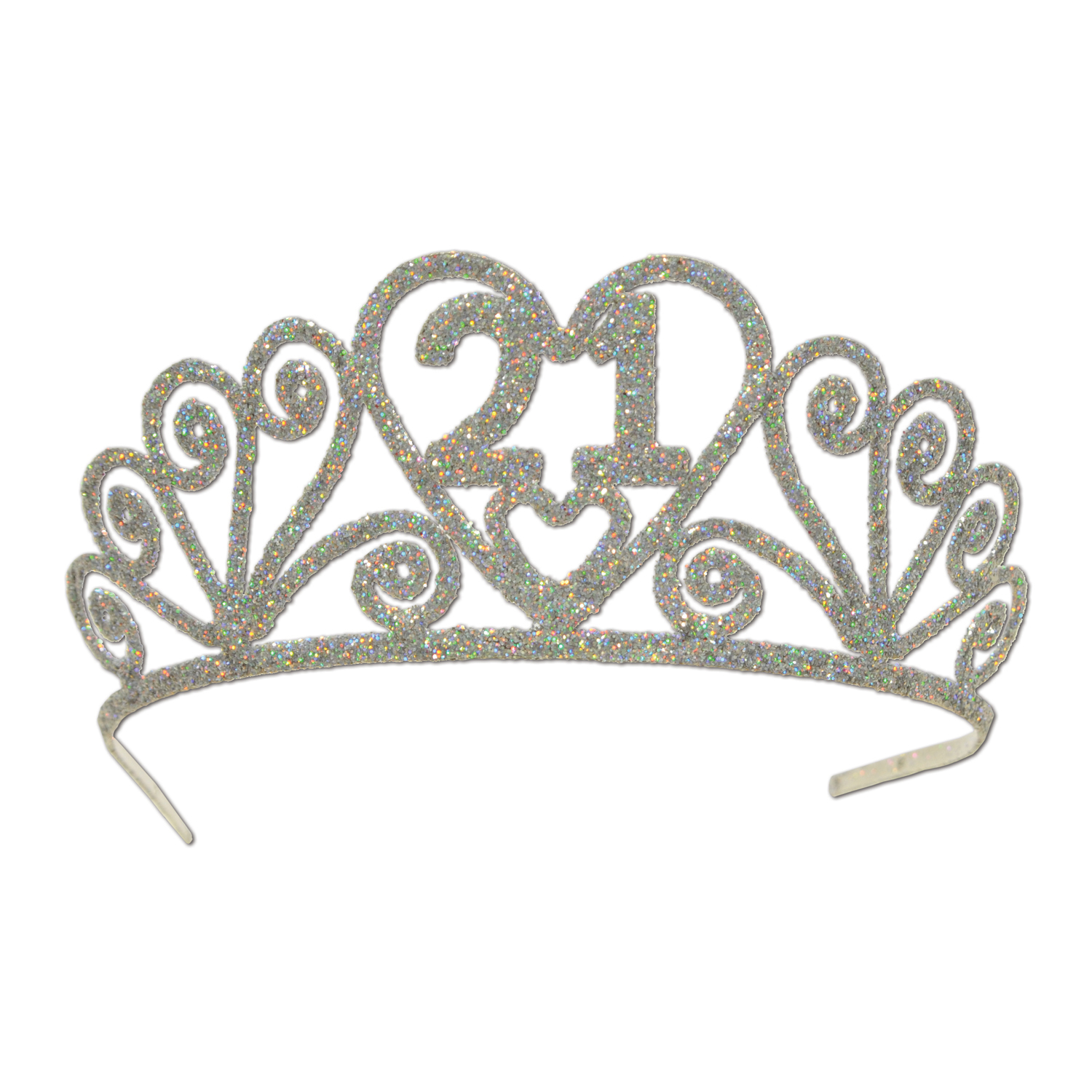 Glittered Silver 21st Tiara