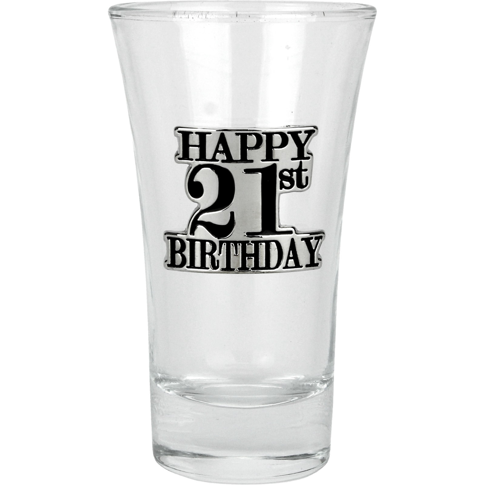 21st Birthday Badged Shot Glass