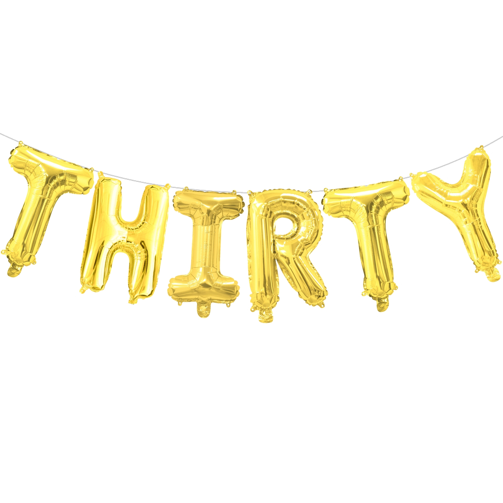 Gold 30th Birthday Foil Balloon Letter Pack (Air Fill)
