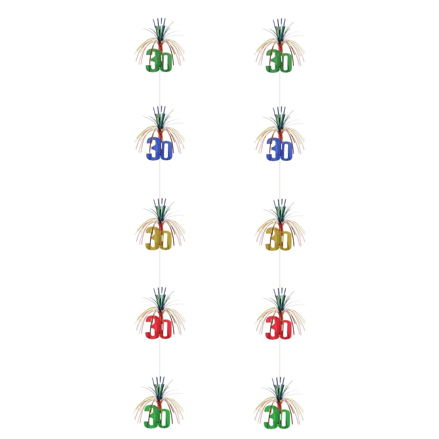 30th Birthday Hanging Firework Cascades (Pack of 2)
