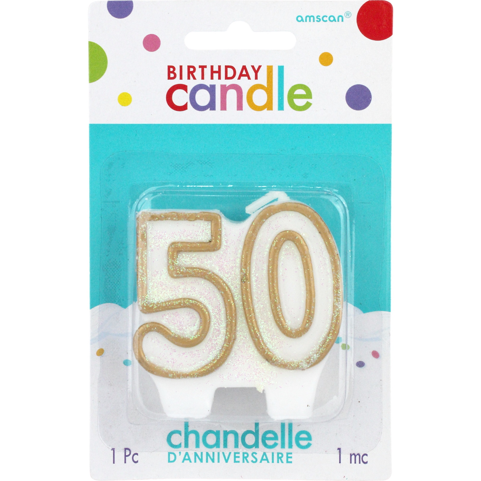 Gold 50th Birthday Candle