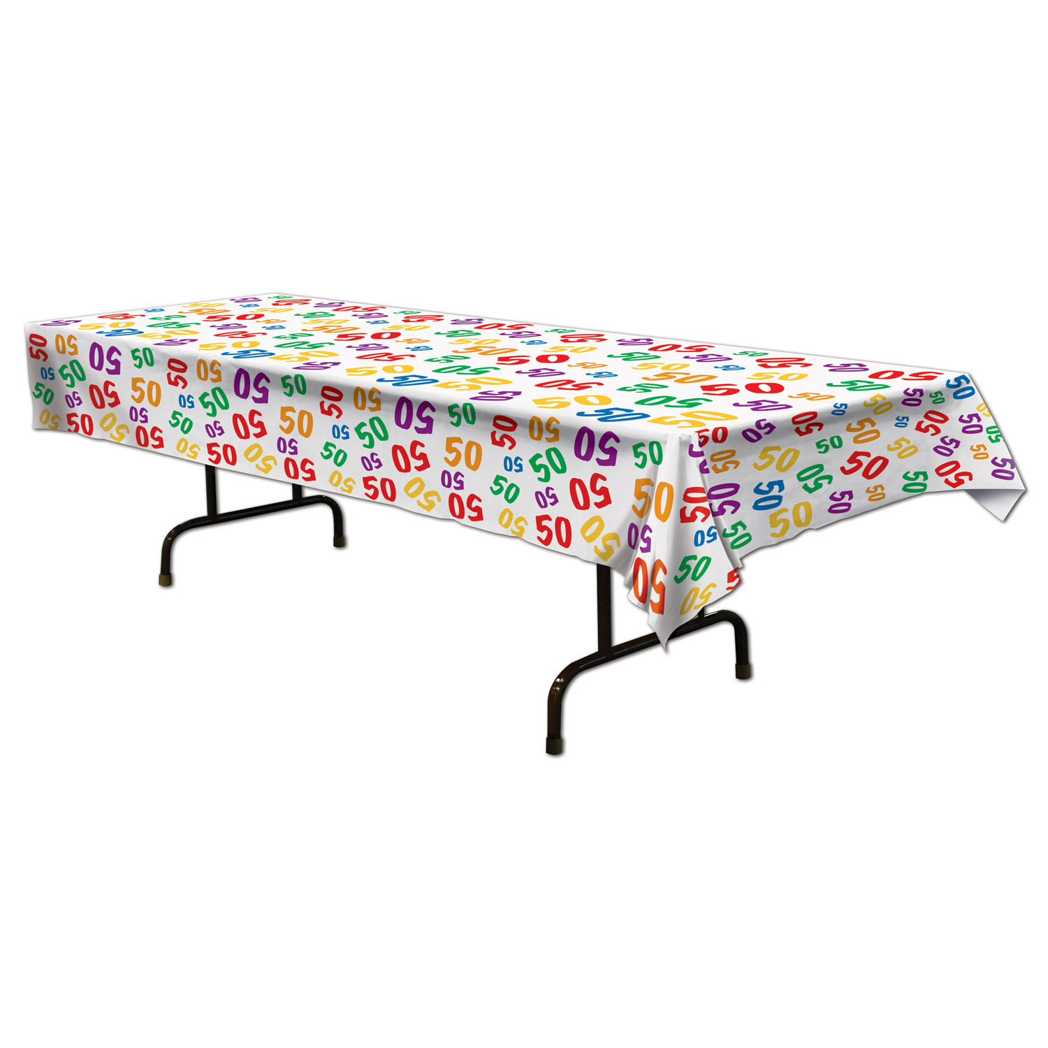 50th Birthday Plastic Tablecloth