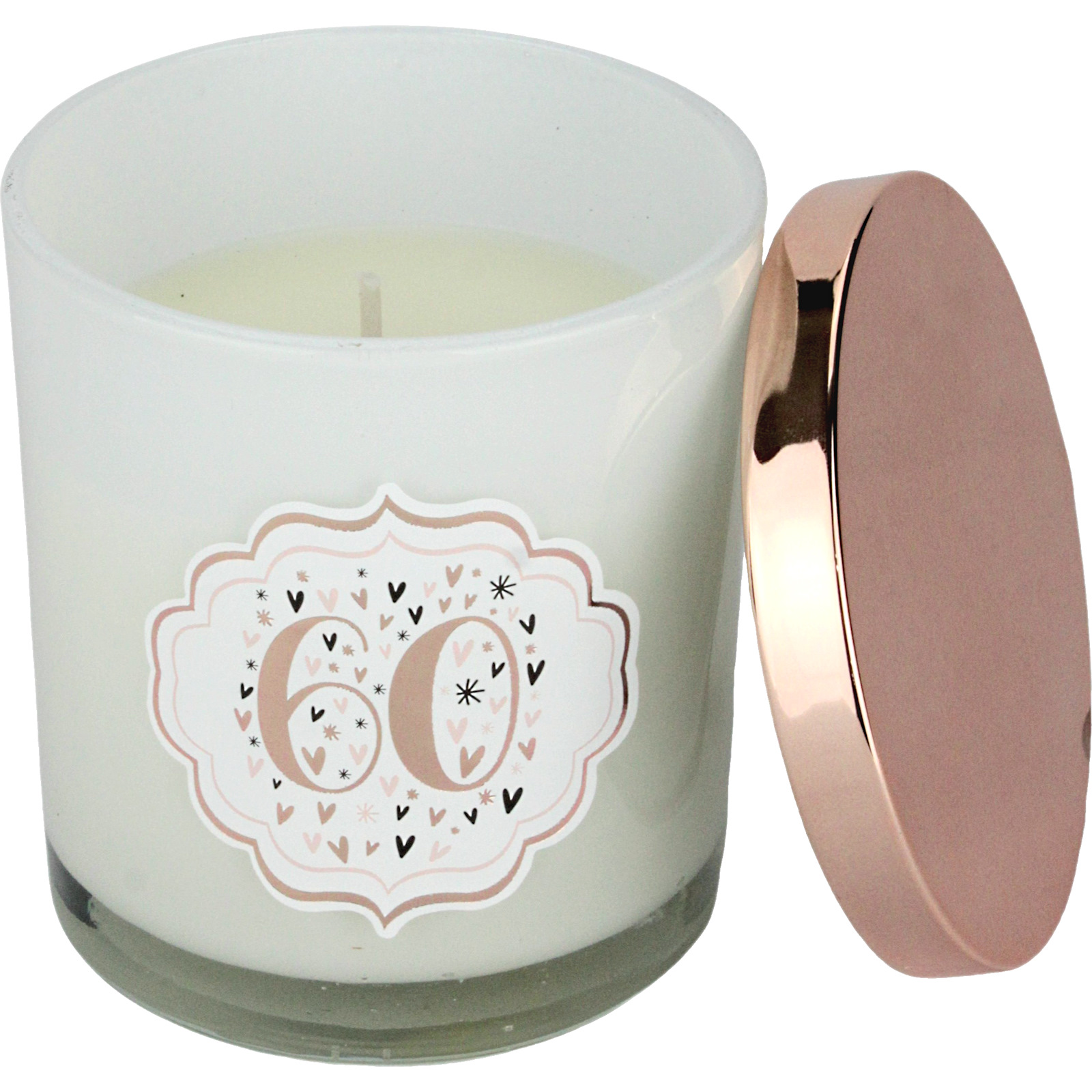 60th Birthday Pastel Hearts Scented Candle 