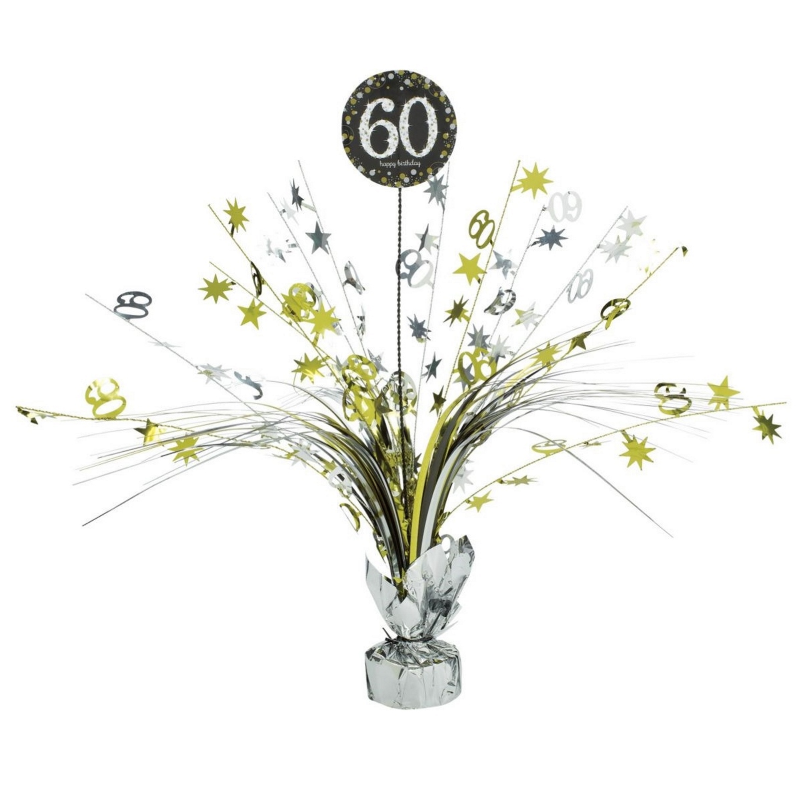 60th Birthday Foil Spray Centrepiece