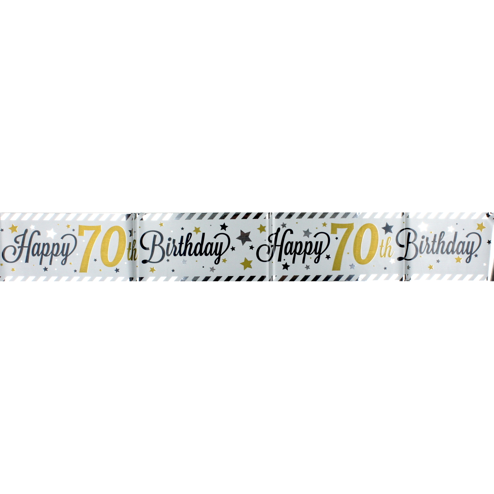 Metallic Gold & Silver Happy 70th Birthday Banner