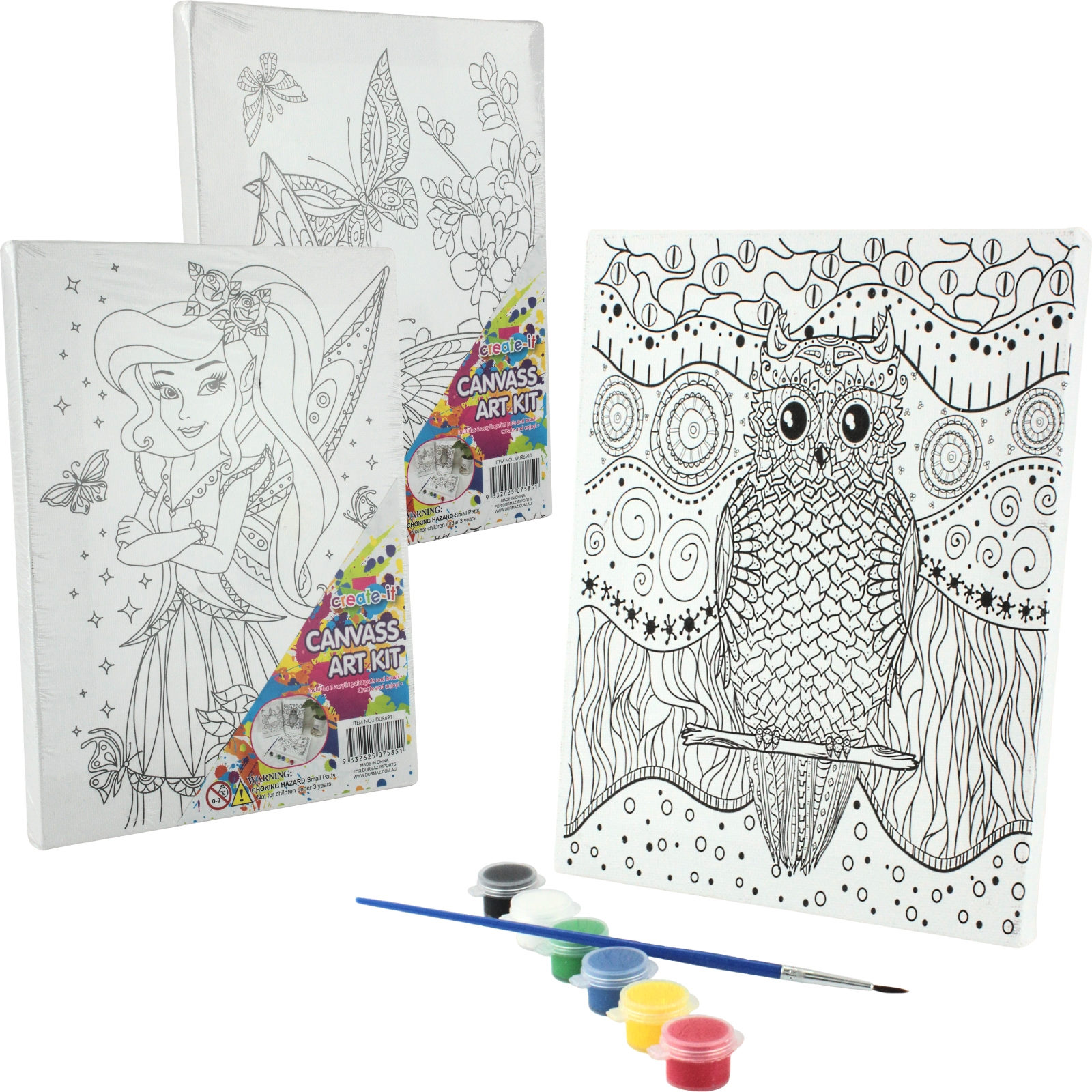 Kids Colour Your Own Canvas Art Set