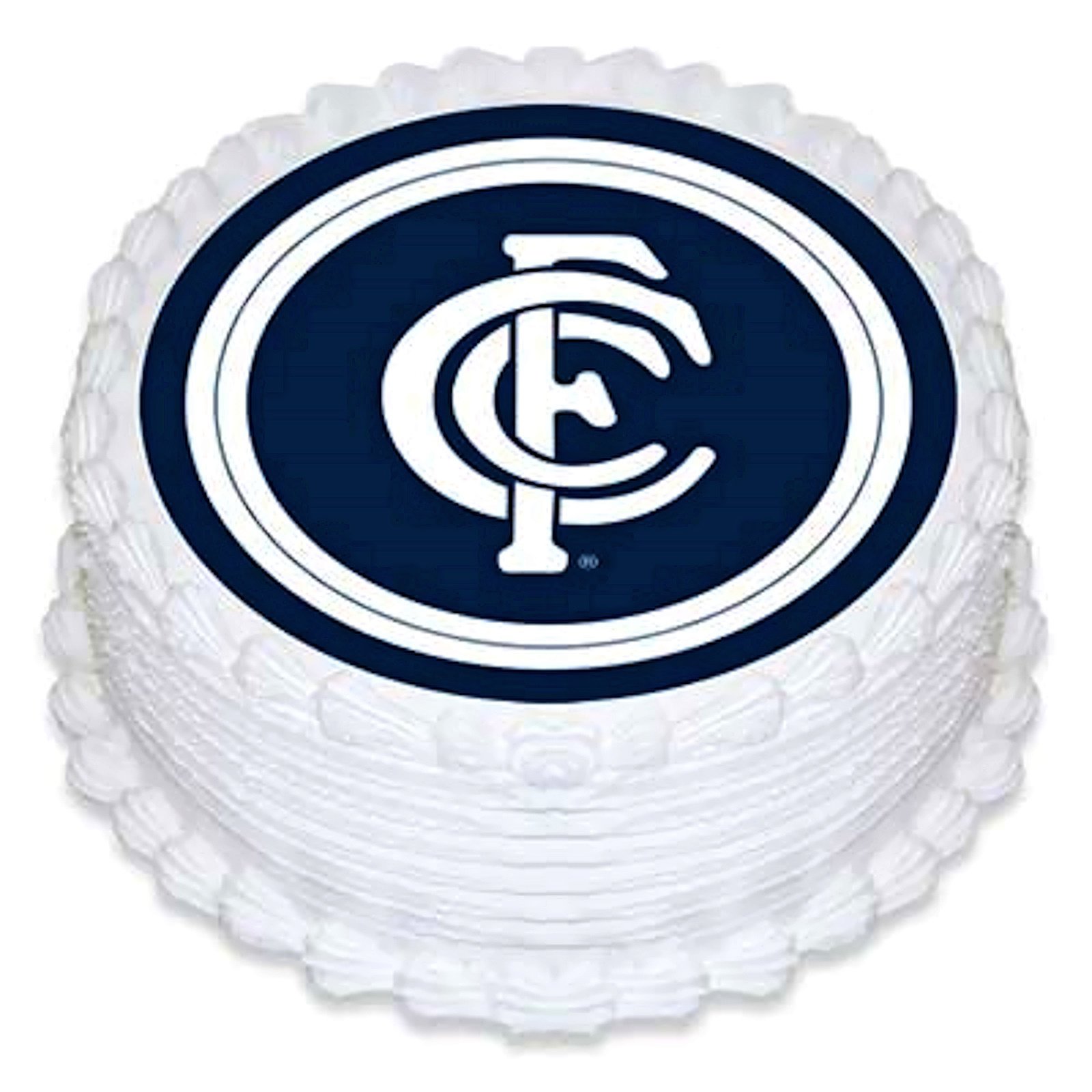 Carlton Football Club Round Edible Icing Cake Decoration