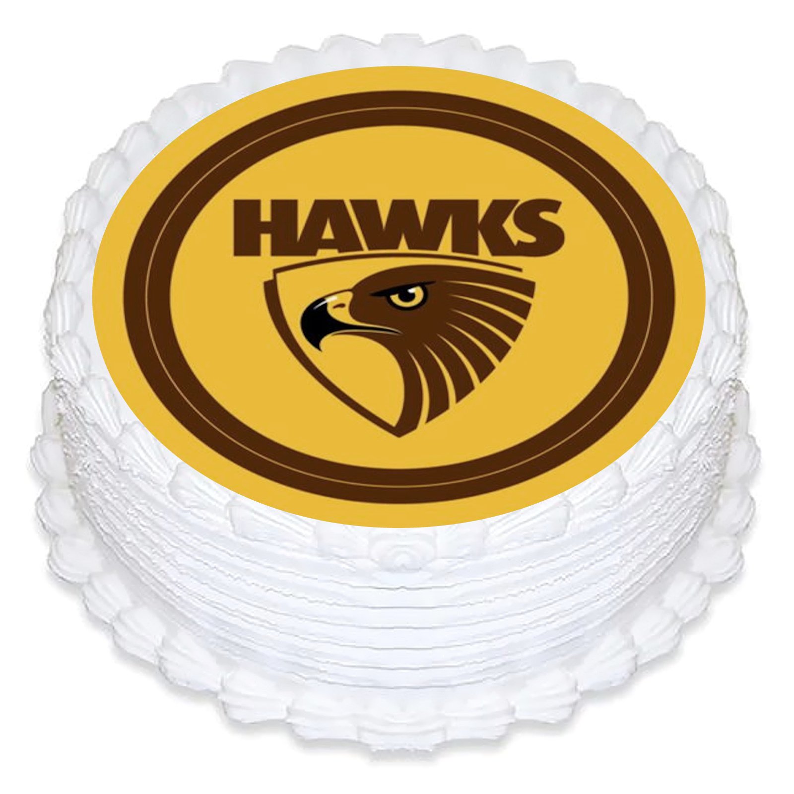 Hawthorn Football Club Round Edible Icing Cake Decoration