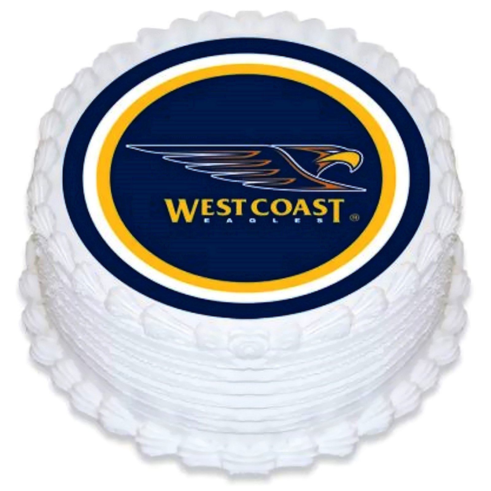 West Coast Eagles Round Edible Icing Cake Decoration