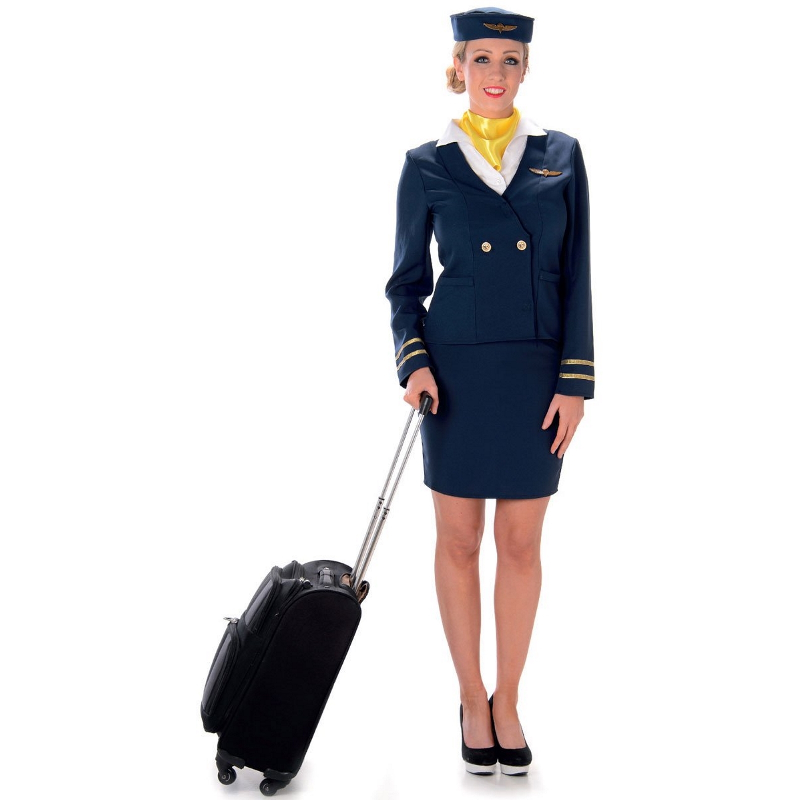 Blue Flight Attendant Ladies Costume Small