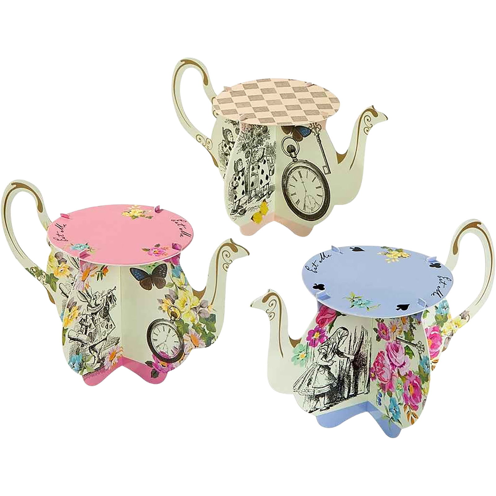Talking Tables Alice In Wonderland Teapot Cupcake Stands (Pack of 6) 