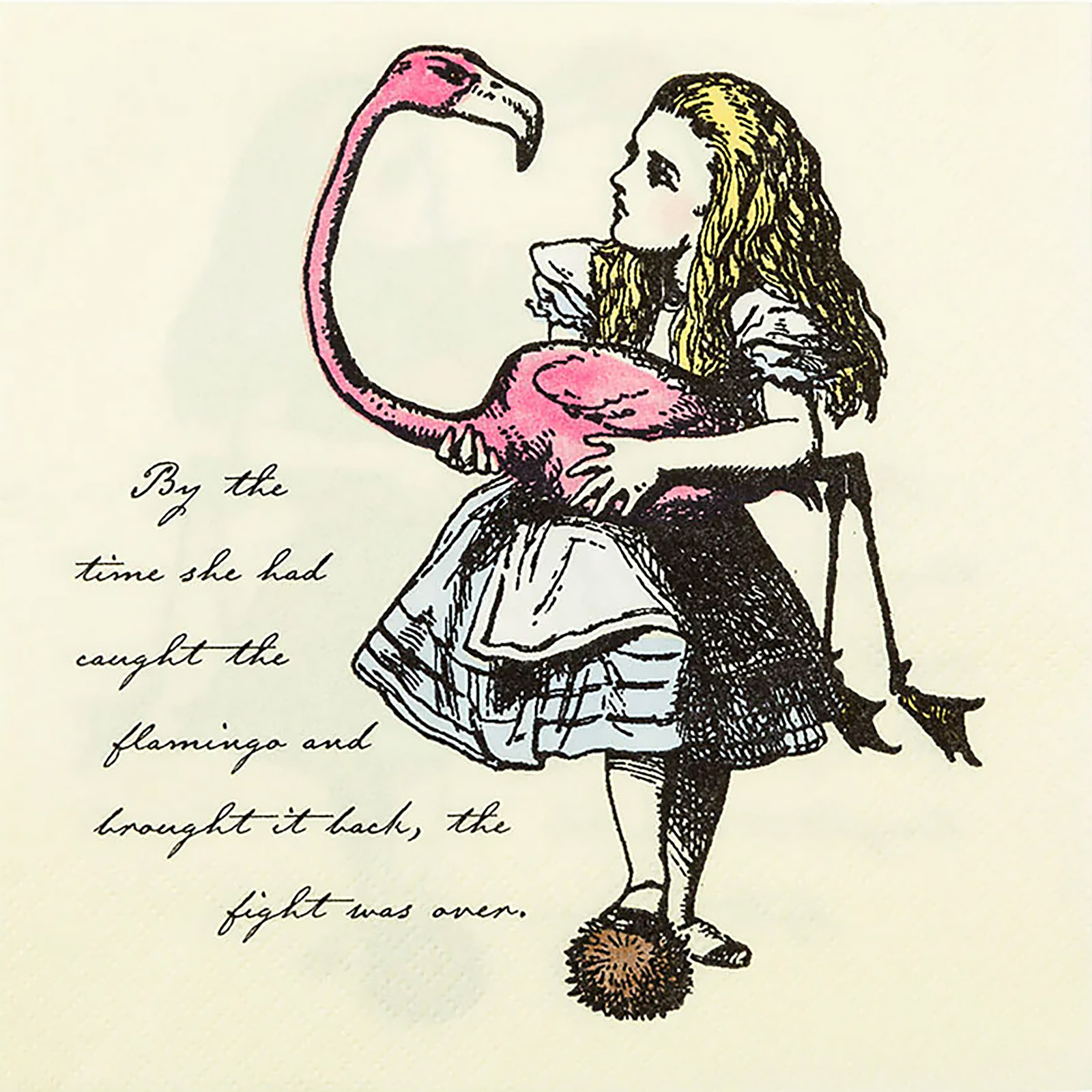 Talking Tables Alice In Wonderland Flamingo Large Napkins / Serviettes (Pack of 20) 