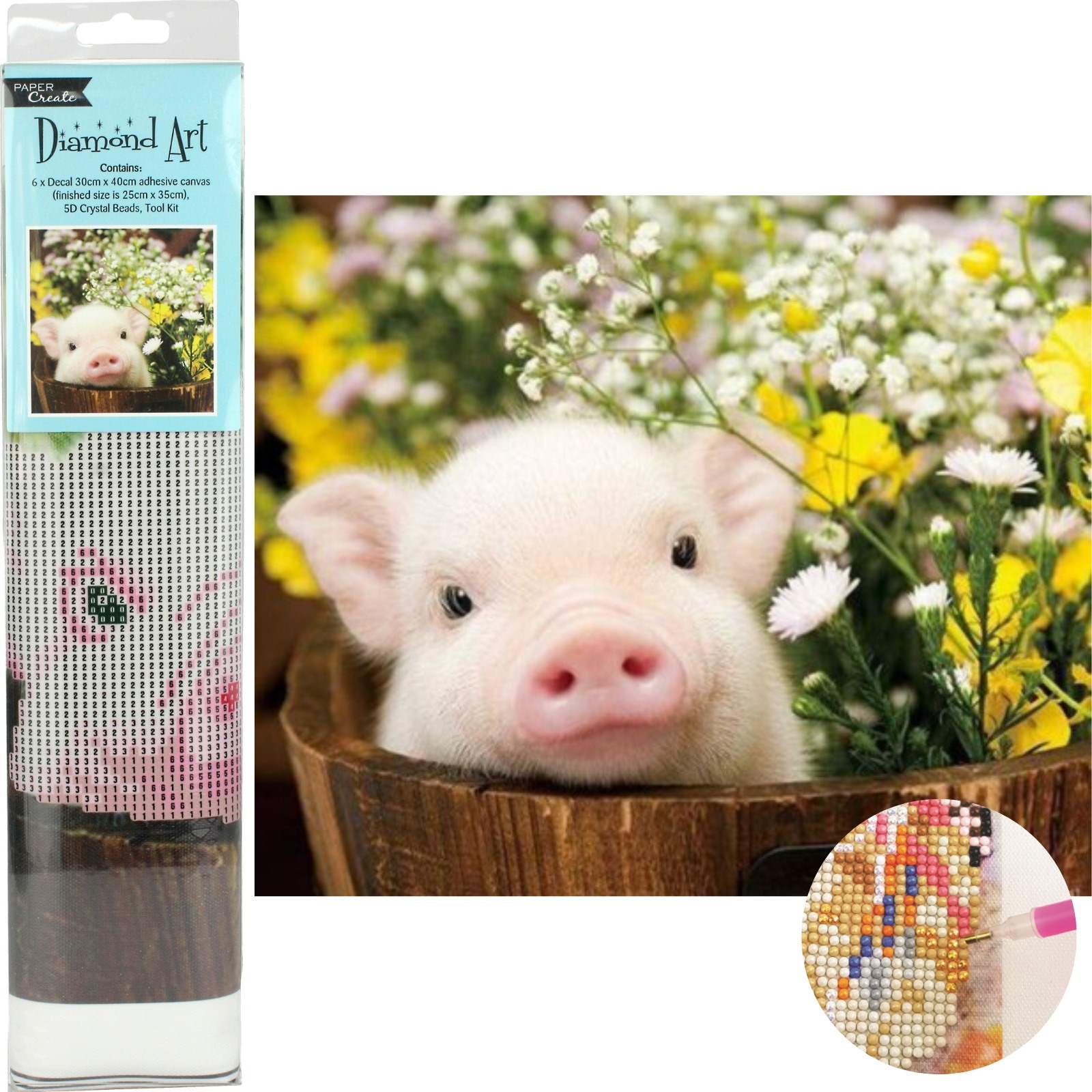 Diamond Art Kit Baby Pig