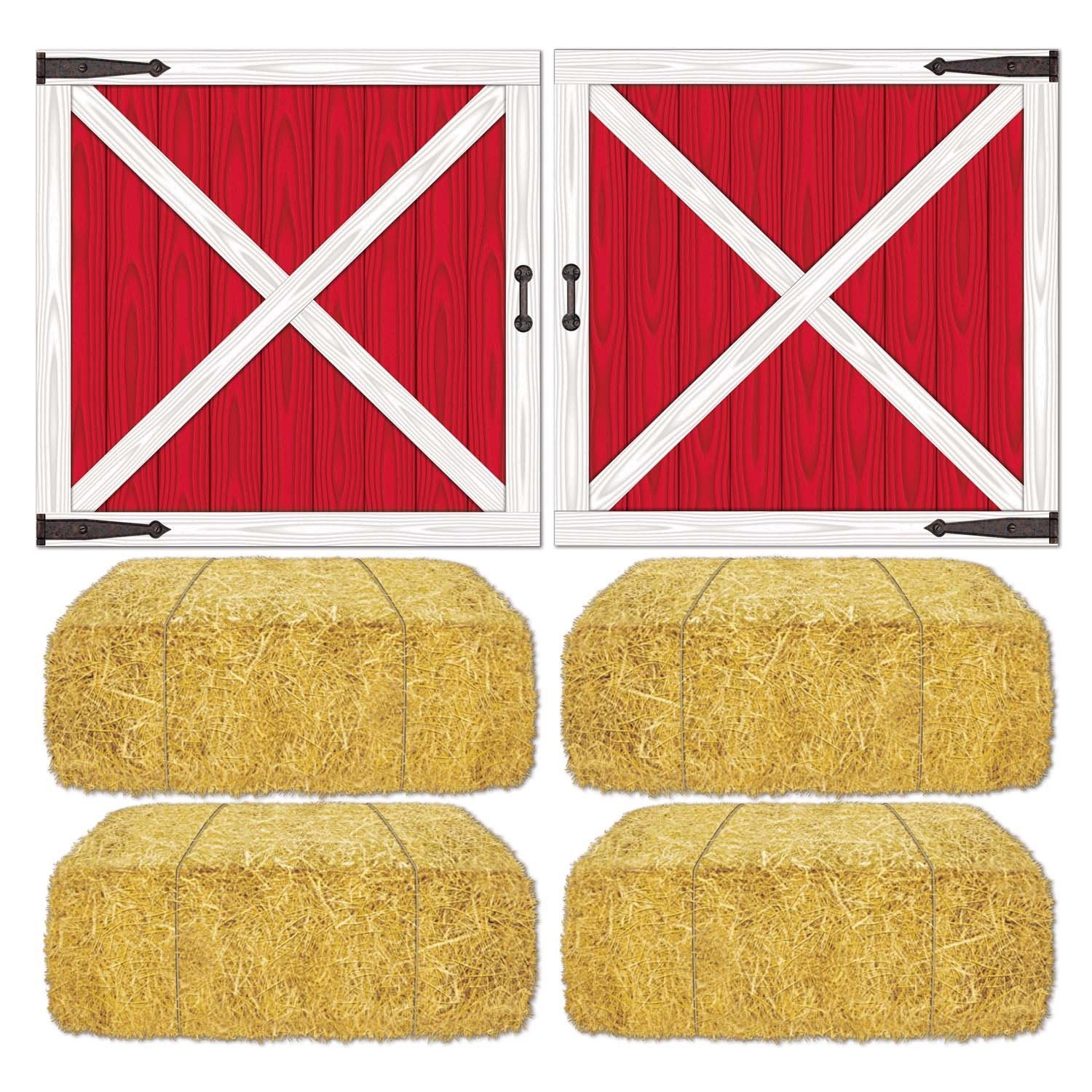 Barn Loft Door and Hay Bale Wall Decorating Kit
