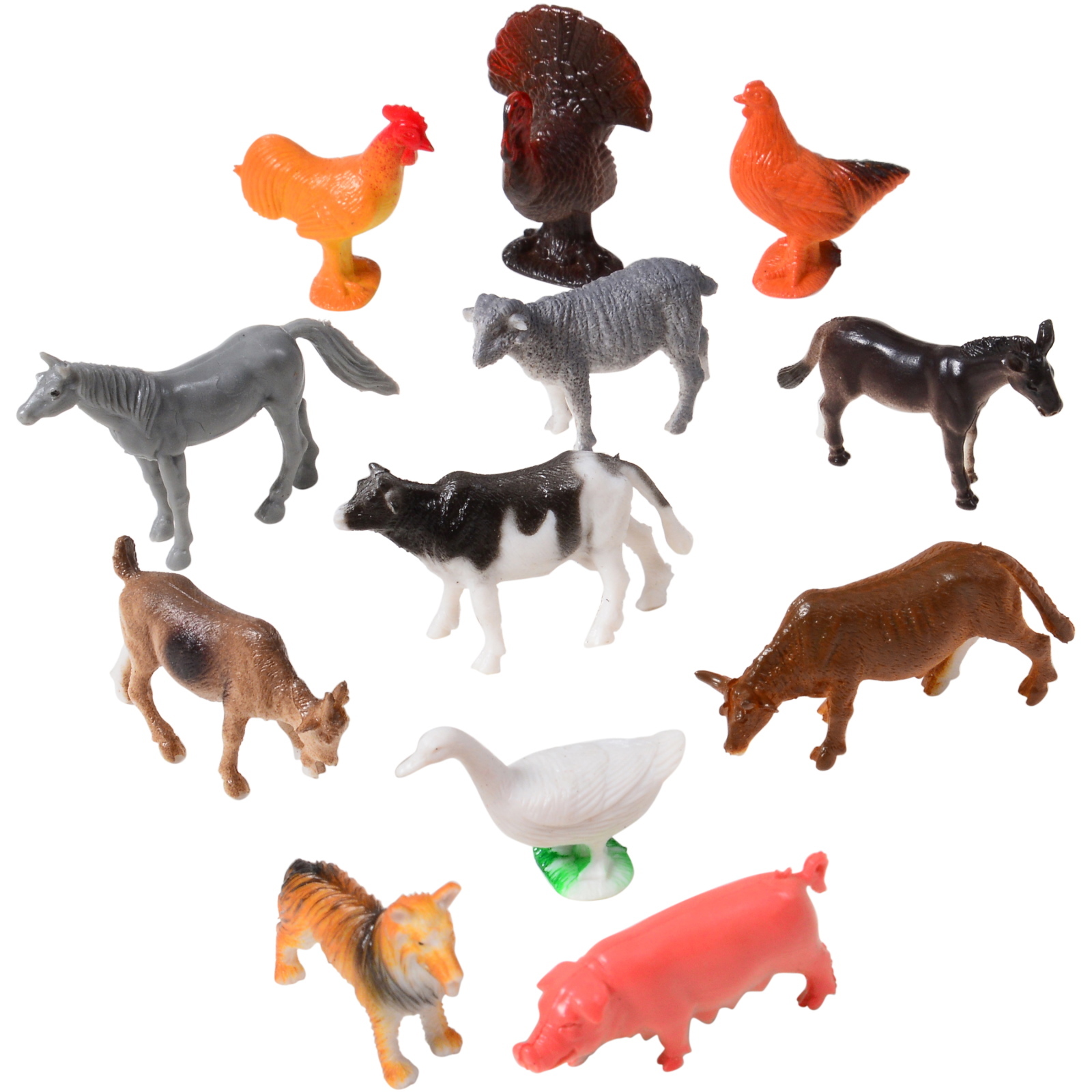 Small Plastic Farm Animals (Pack of 12)
