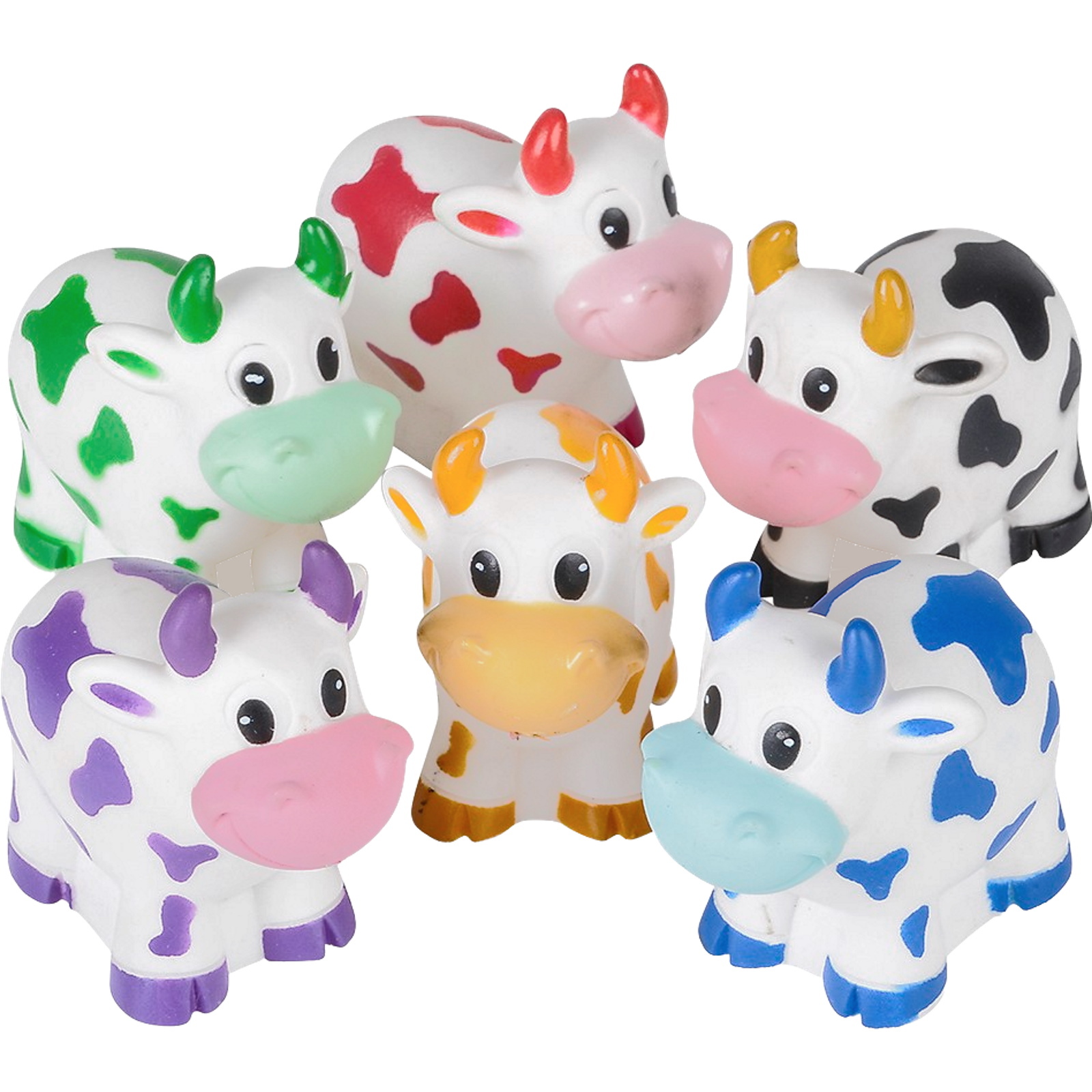 Assorted Coloured Cow Squirt Toys (Pack of 12)