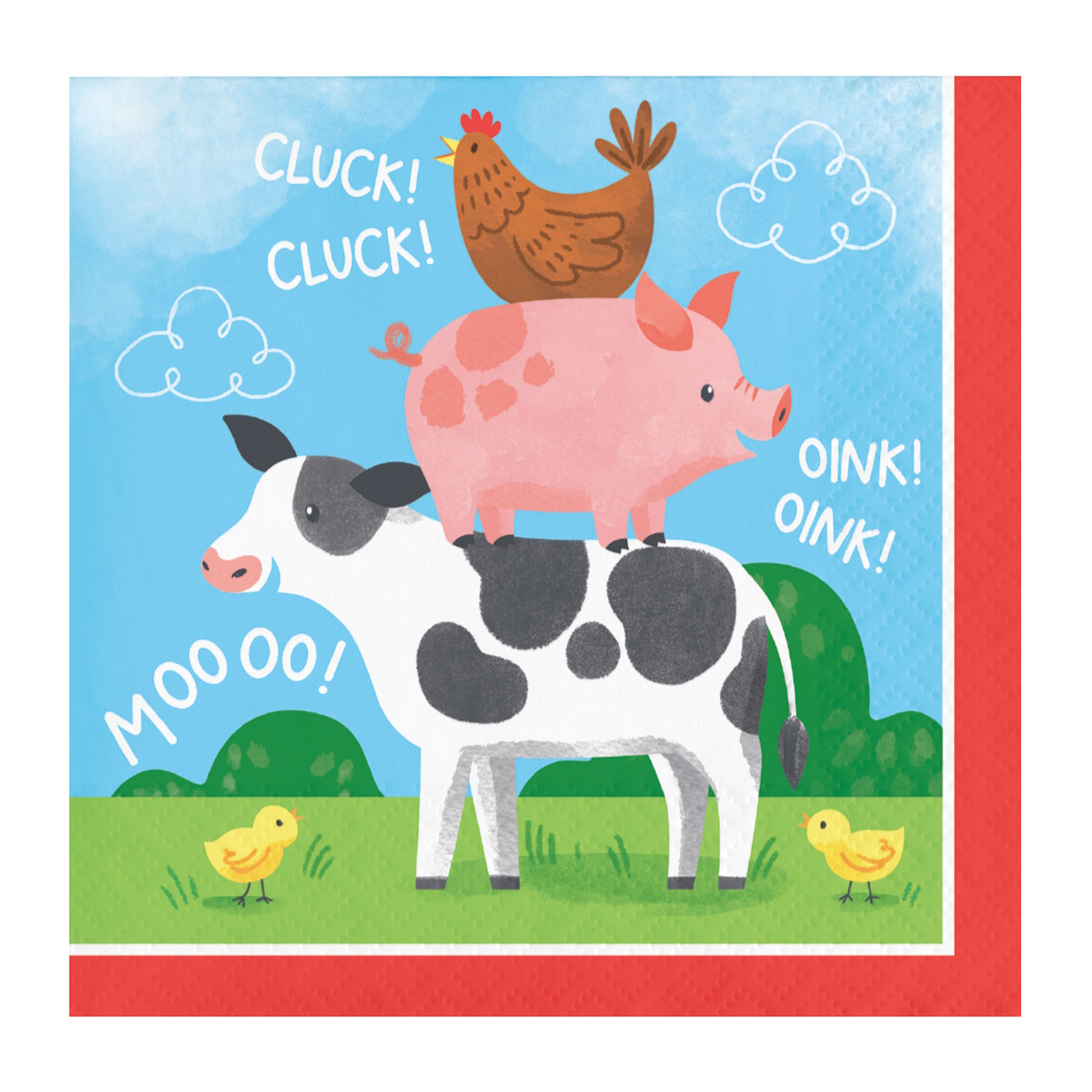 Farm Animals Small Napkins / Serviettes (Pack of 16)