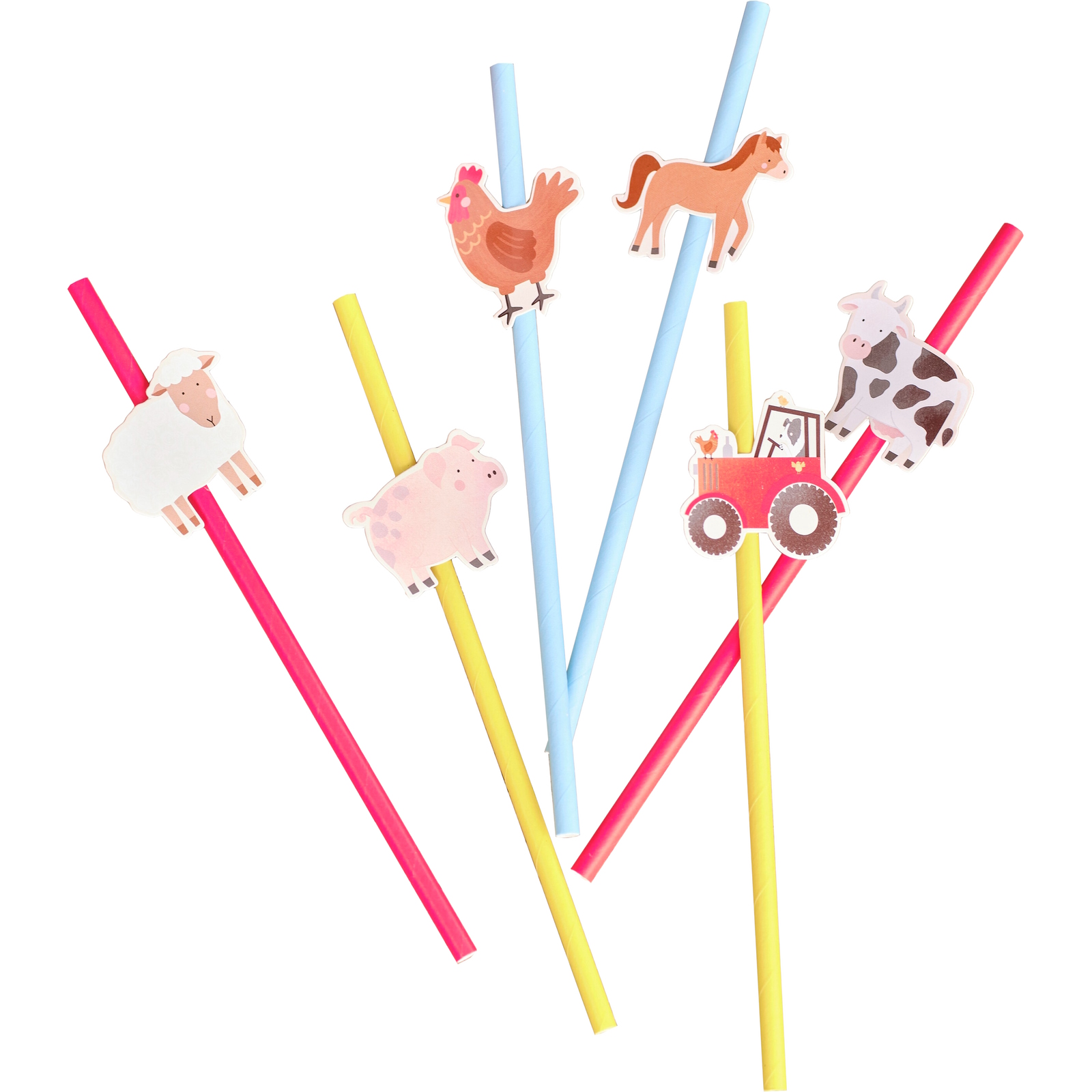 Ginger Ray Farm Friends Paper Straw (Pack of 16)