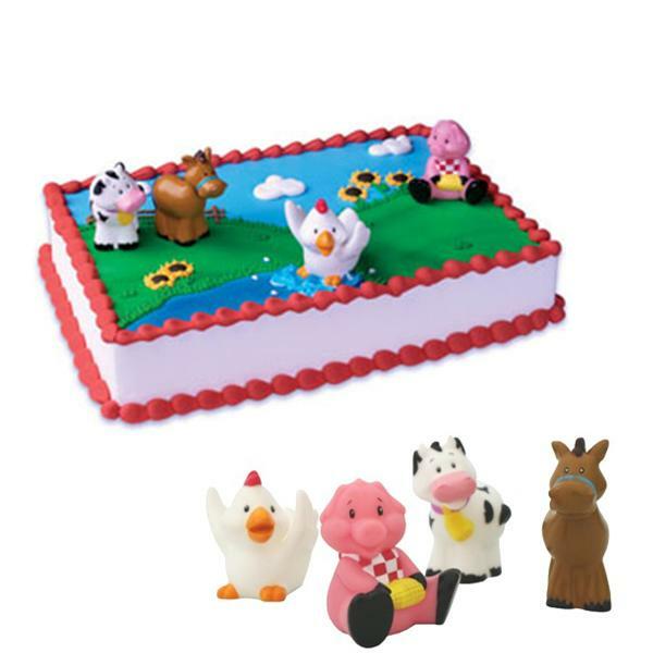 Farm Animals Cake Decoration Kit (Set of 4 Toys)