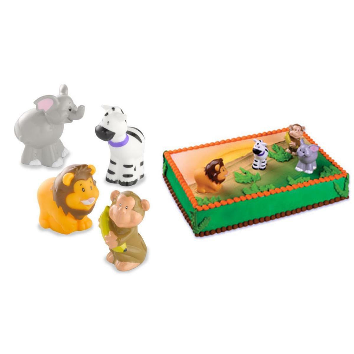 Jungle Animals Cake Decoration Kit (Set of 4 Toys)