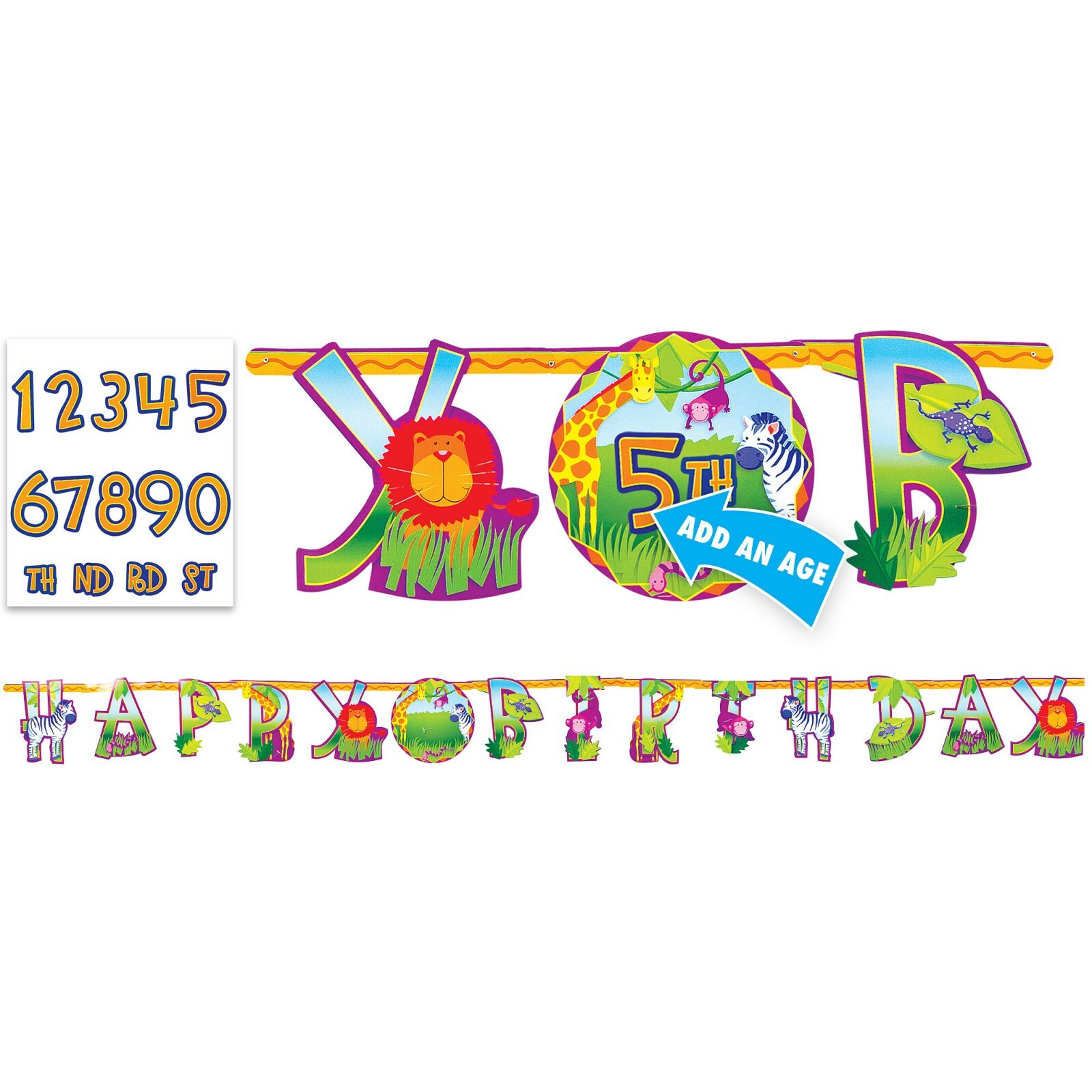 Jungle Animals Add An Age Banner Kit