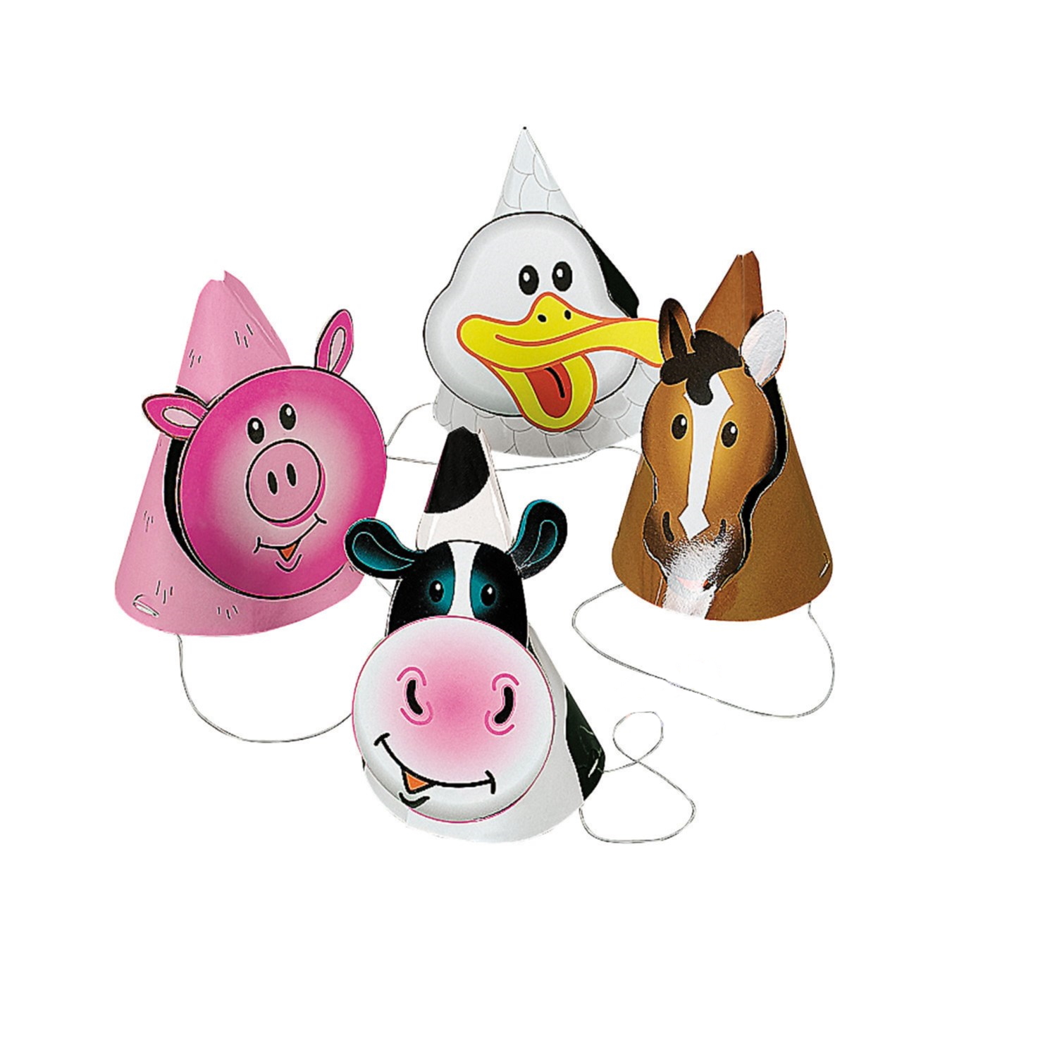 Farm Animal Hats (Pack of 8)