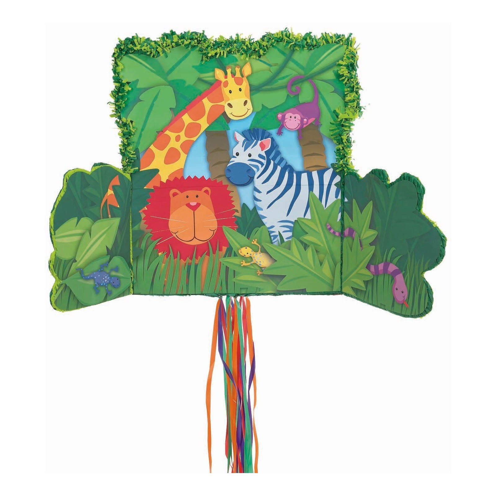 Jungle Animals Pull String Pinata