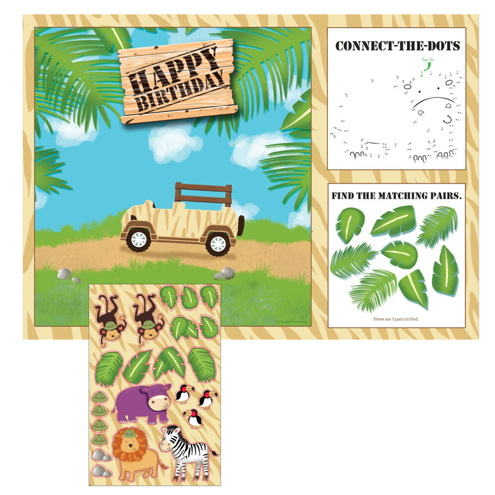 Safari Adventure Activity Placemats (Pack of 8)