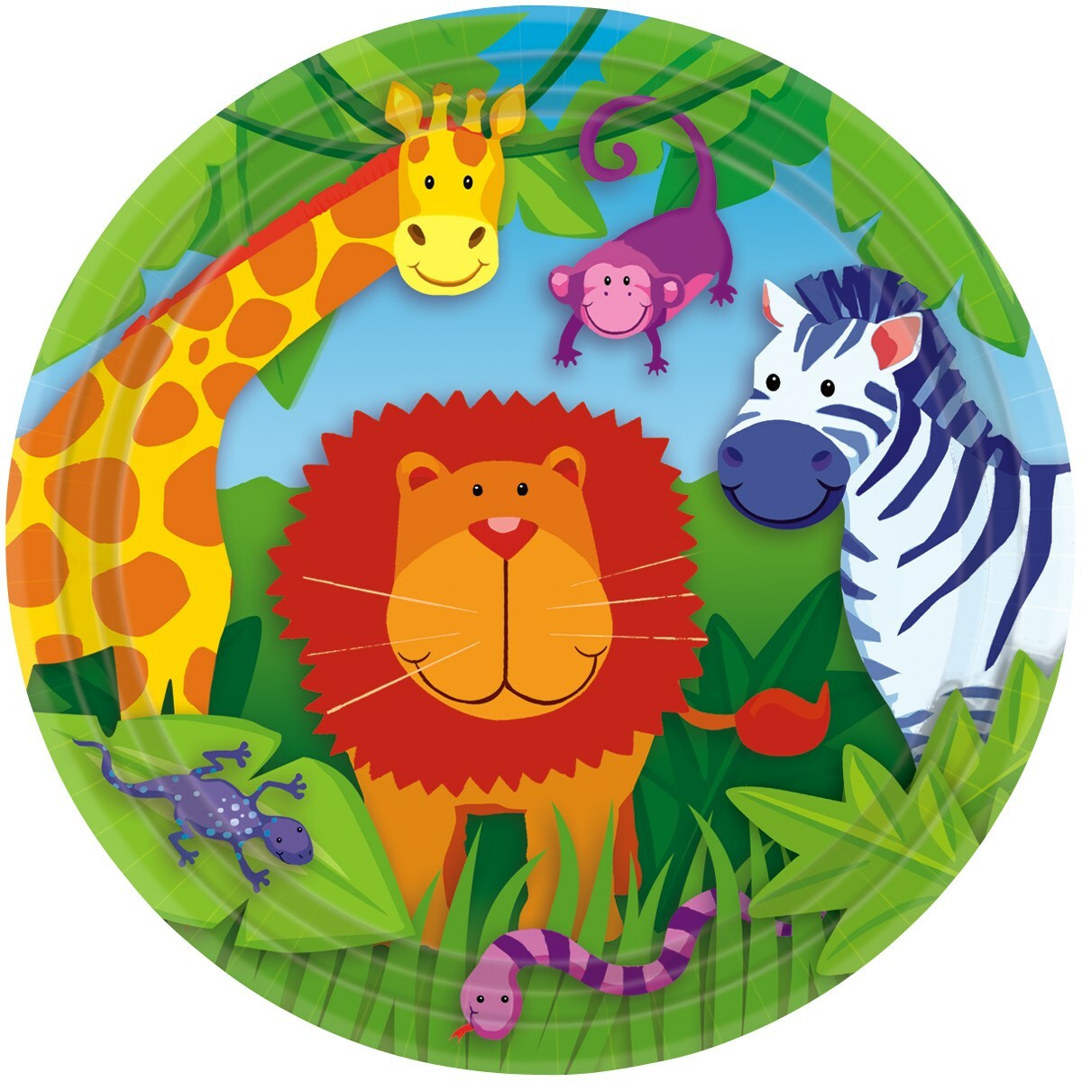 Jungle Animals Large Paper Plates (Pack of 8)