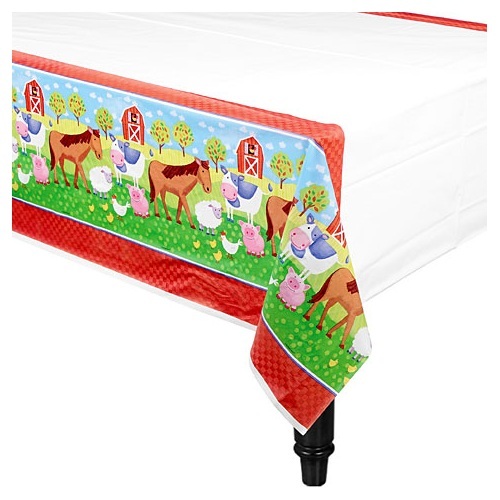 Barnyard Animals Plastic Tablecloth