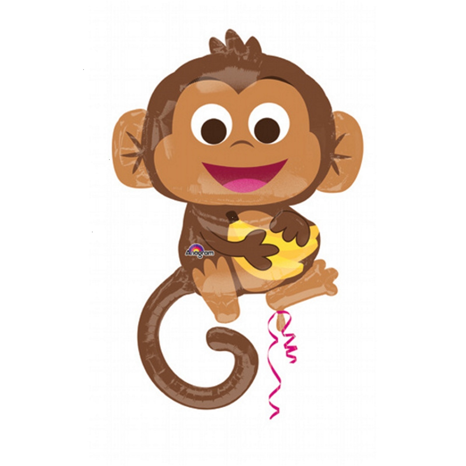 Happy Monkey Supershape Helium Balloon 91cm