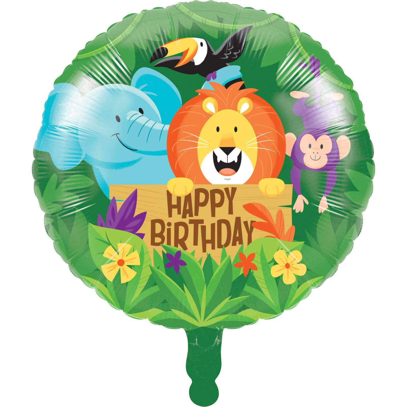 Jungle Safari Happy Birthday Helium Balloon