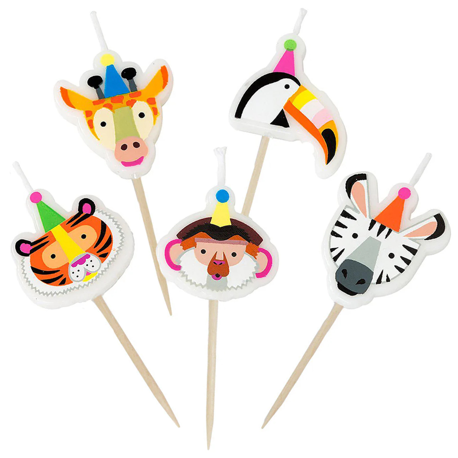 Talking Tables Party Animals Cake Candles (Set of 5) 