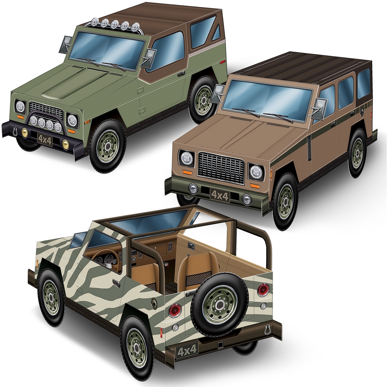 Jeep Table Centrepieces (Pack of 3)