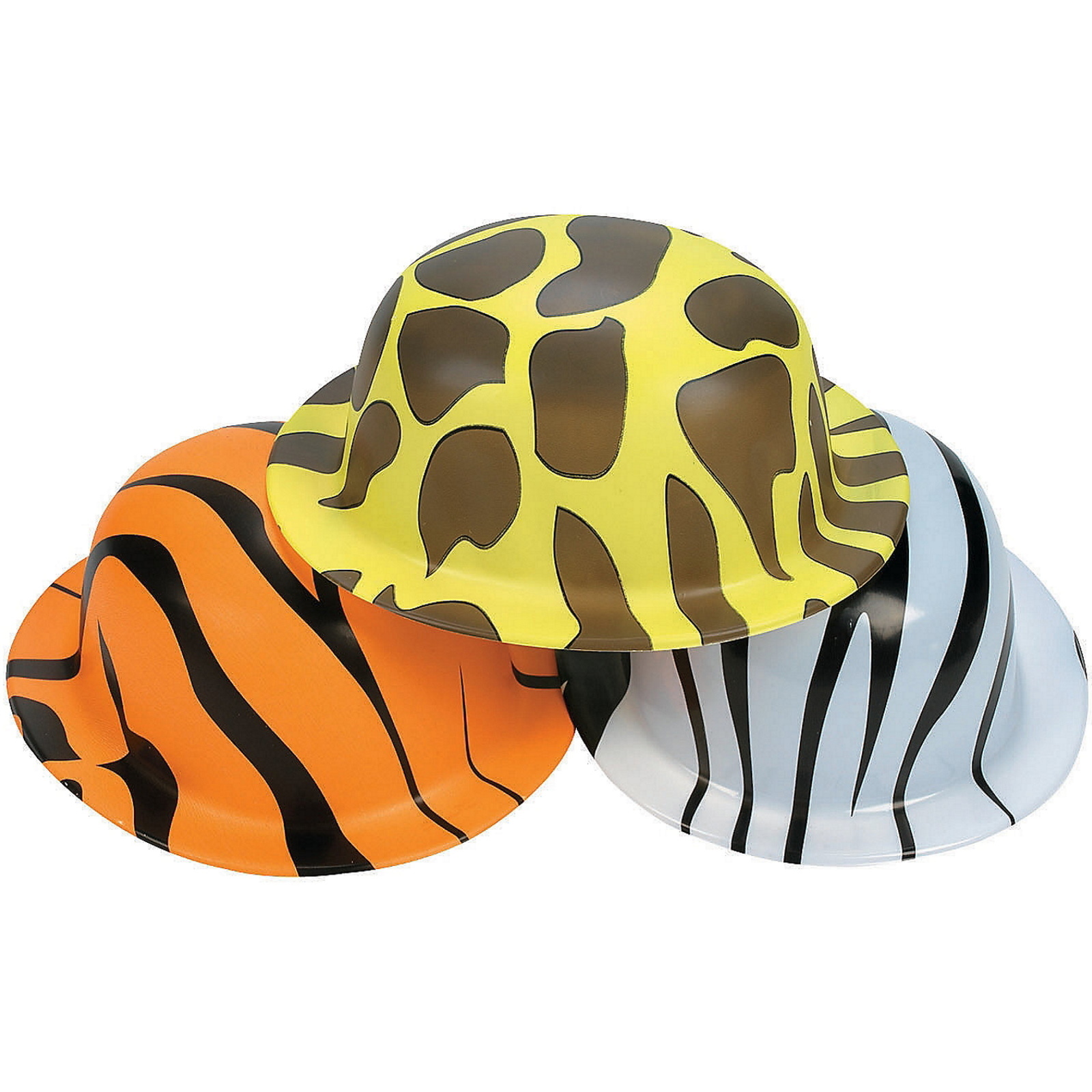 Animal Print Derby Hats (Pack of 12)
