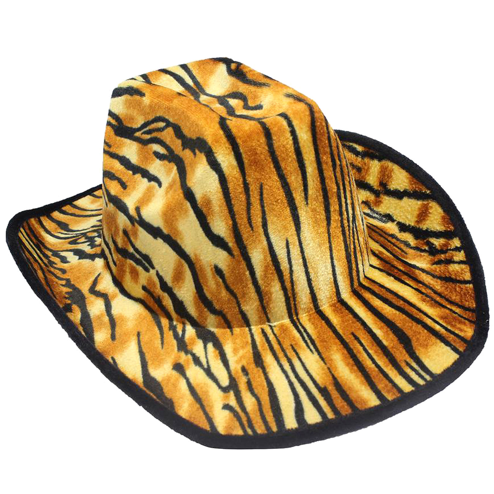 Tiger Print Velour Cowboy Hat