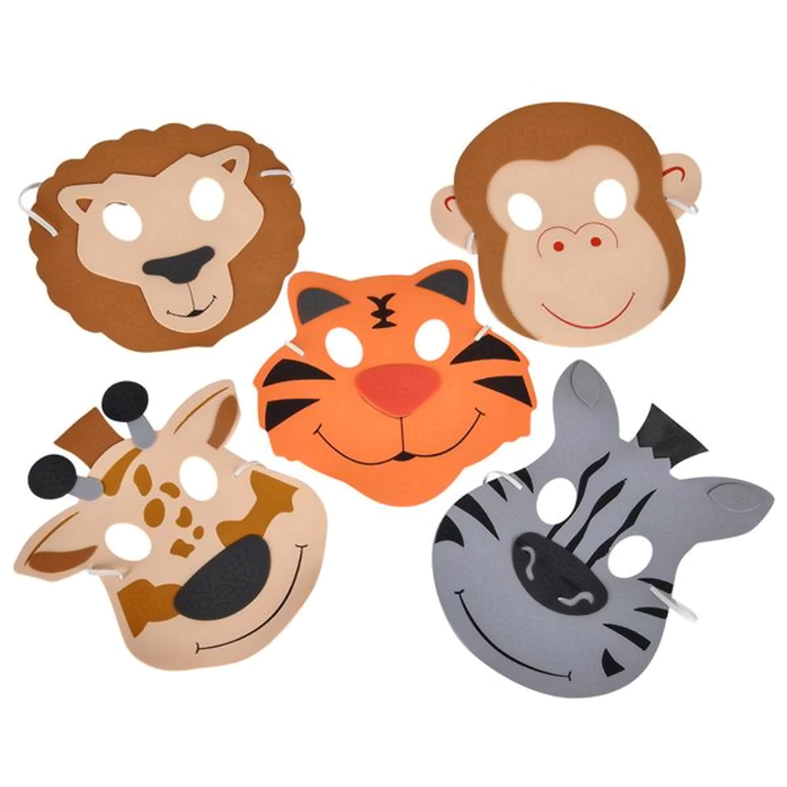 Zoo Animal Foam Masks (Pack of 12)