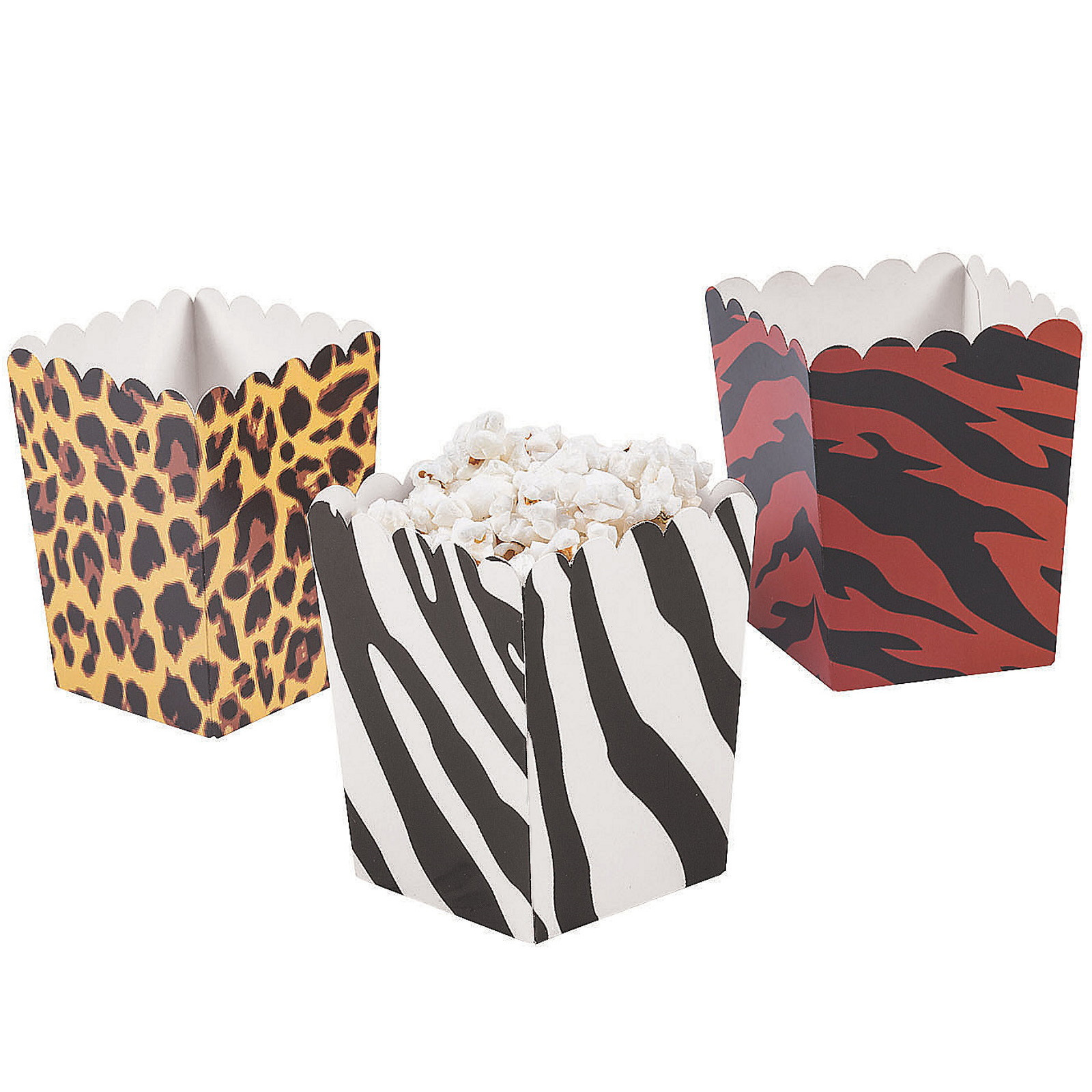 Mini Animal Print Popcorn Boxes (Pack of 24)
