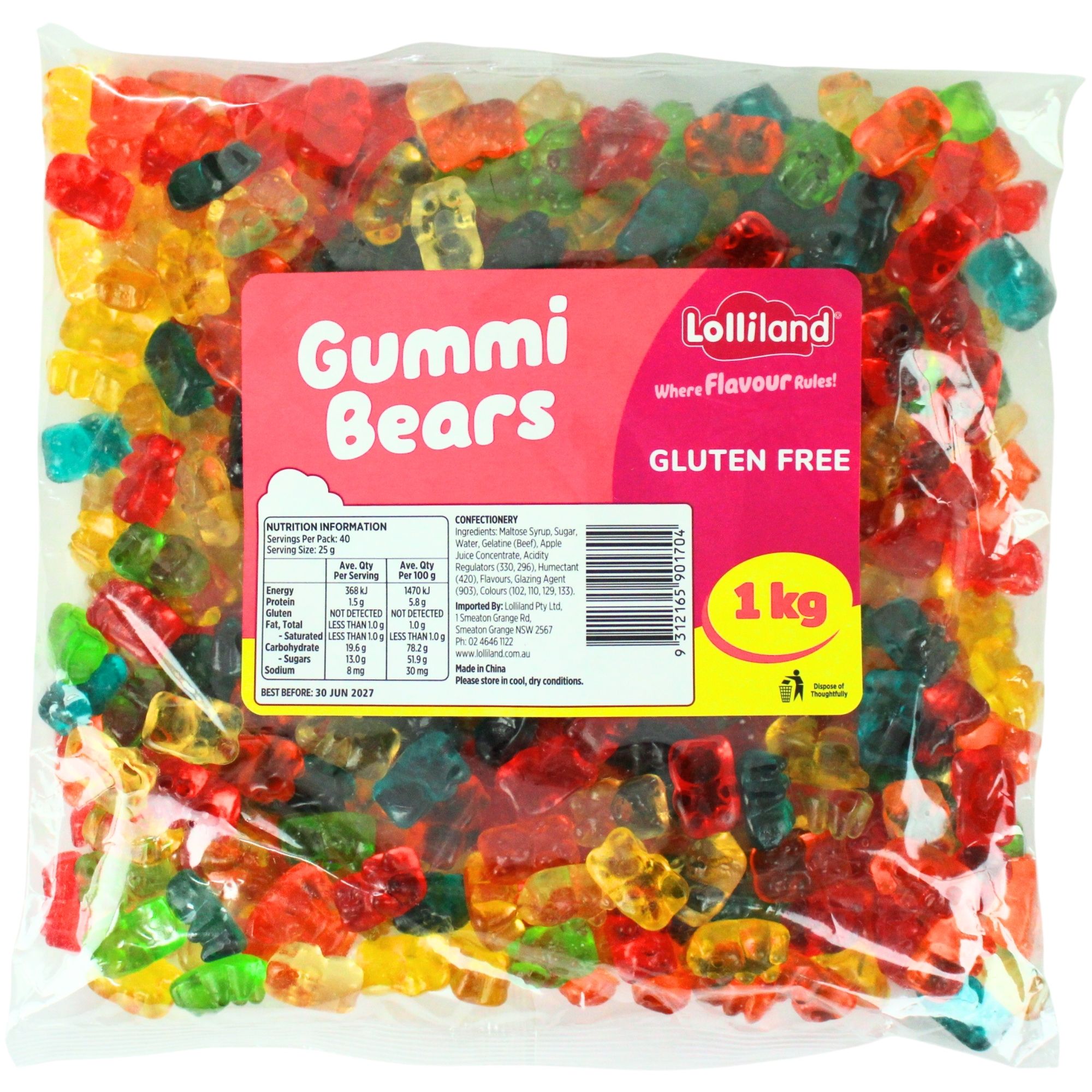 Assorted Gummi Bears (1kg Bag)